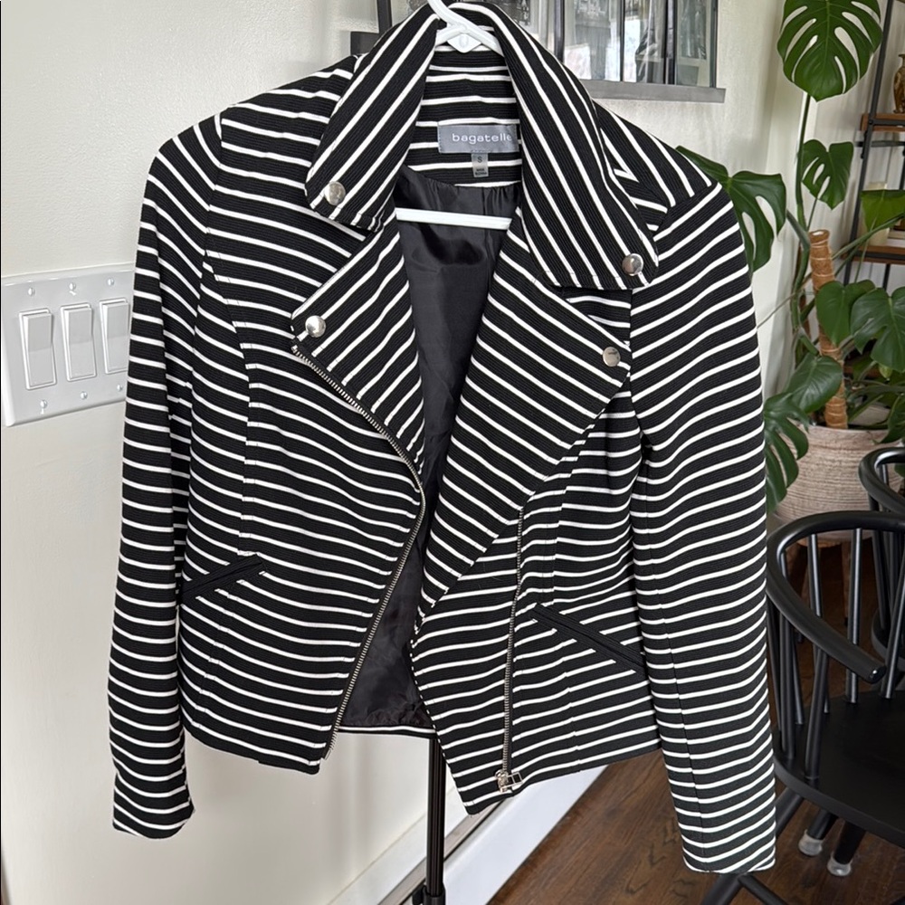 Black and White Striped Women's Jacket by Bagatelle